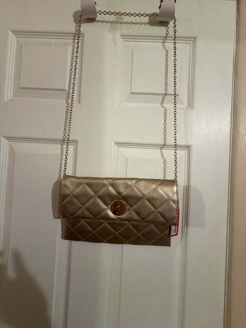 Kelly & Katie Chloe Convertible Crossbody Gold Quilted Clutch Bag